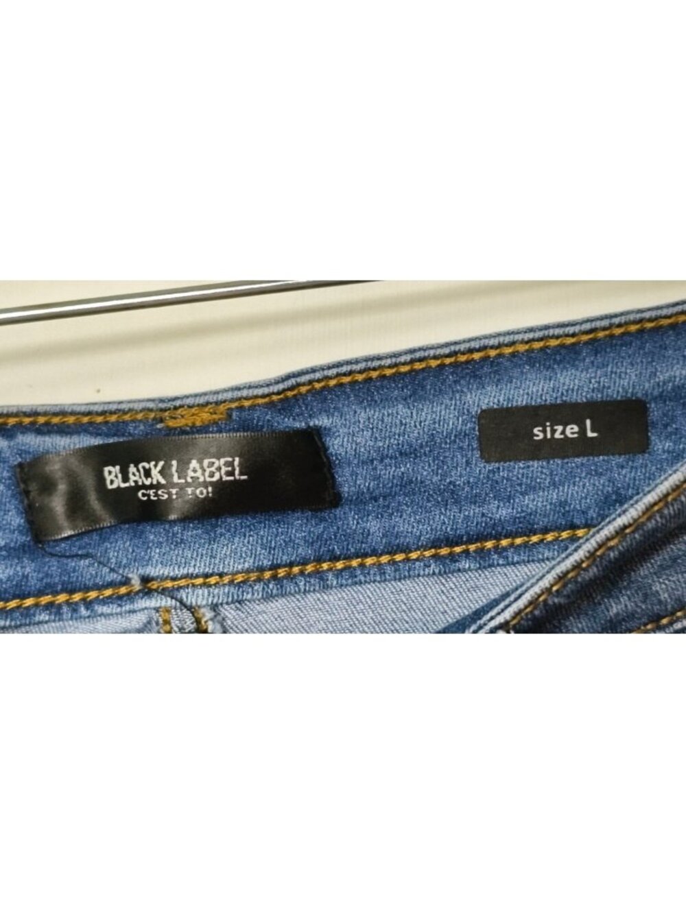 Black Label Cest Toi Womens L Mini Skirt Frayed Hem Denim Stonewash Blue Grunge - Picture 5 of 8